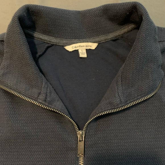 Men’s CK Zip-Up Sweater Size Large - Picture 2 of 3